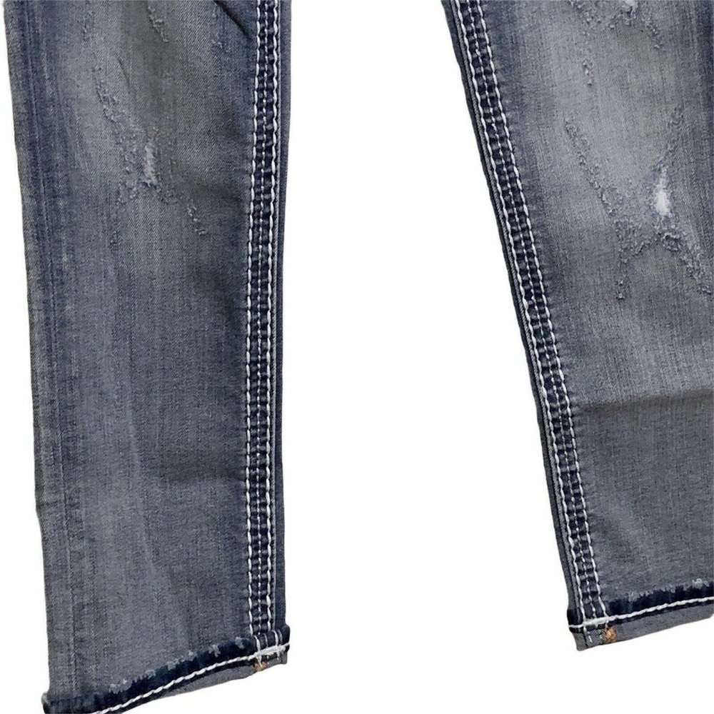 Rock Revival Jeans Sz 24 Embroidered Cropped Skinn - Picture 6 of 10